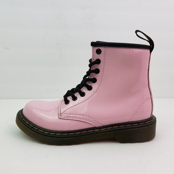 Dr Martens 1460 Girls Size 13 Pale Pink Patent Leather LaceUp Ankle Combat Boots - Picture 3 of 13